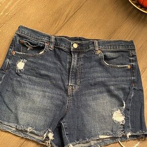 GAP Dark Blue Women's Ripped Jean Shorts